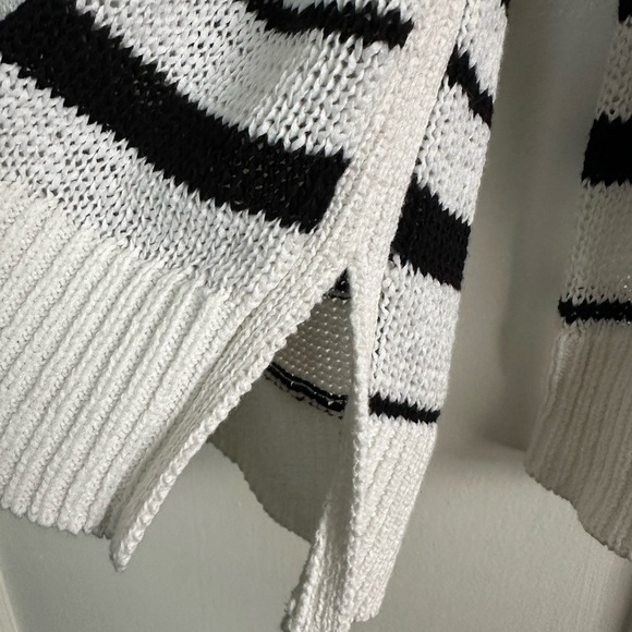 LL Bean Black White Stripe Cotton Tunic, Medium - Picture 3 of 5